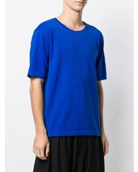 T-shirt à col rond bleu Homme Plissé Issey Miyake