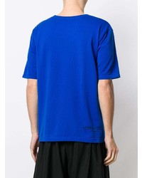 T-shirt à col rond bleu Homme Plissé Issey Miyake