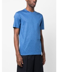 T-shirt à col rond bleu Canali