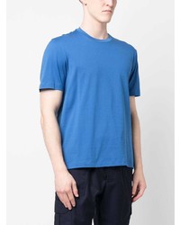 T-shirt à col rond bleu Brioni