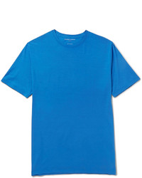 T-shirt à col rond bleu Derek Rose