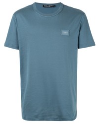 T-shirt à col rond bleu Dolce & Gabbana