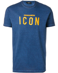 T-shirt à col rond bleu DSQUARED2