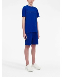 T-shirt à col rond bleu Alexander McQueen