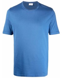 T-shirt à col rond bleu Fedeli