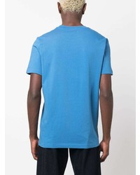 T-shirt à col rond bleu Moncler