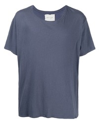 T-shirt à col rond bleu Greg Lauren