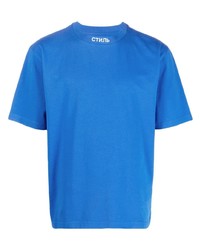 T-shirt à col rond bleu Heron Preston