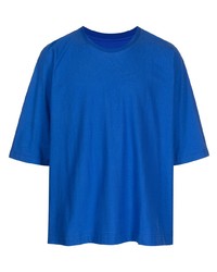 T-shirt à col rond bleu Homme Plissé Issey Miyake
