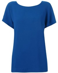 T-shirt à col rond bleu Issey Miyake