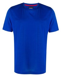 T-shirt à col rond bleu Kiton