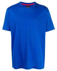 T-shirt à col rond bleu Kiton