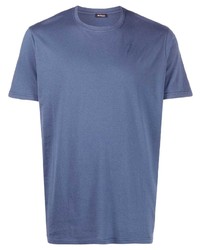 T-shirt à col rond bleu Kiton