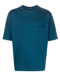 T-shirt à col rond bleu Lardini