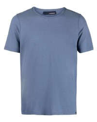 T-shirt à col rond bleu Lardini