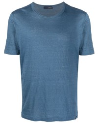 T-shirt à col rond bleu Lardini