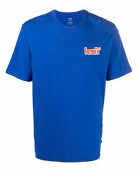 T-shirt à col rond bleu Levi's