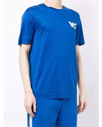 T-shirt à col rond bleu Emporio Armani