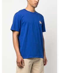 T-shirt à col rond bleu MAISON KITSUNÉ