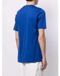 T-shirt à col rond bleu Kiton