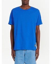 T-shirt à col rond bleu Balmain