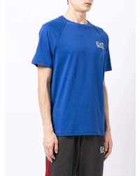 T-shirt à col rond bleu Ea7 Emporio Armani