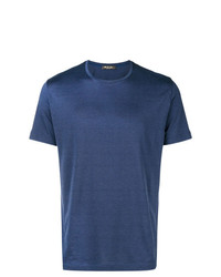 T-shirt à col rond bleu Loro Piana