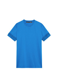 T-shirt à col rond bleu Mackintosh 0003