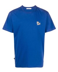 T-shirt à col rond bleu MAISON KITSUNÉ