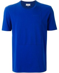 T-shirt à col rond bleu Maison Margiela