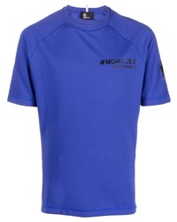 T-shirt à col rond bleu MONCLER GRENOBLE