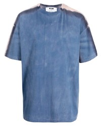 T-shirt à col rond bleu MSGM