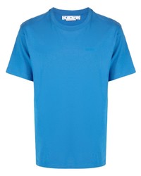 T-shirt à col rond bleu Off-White