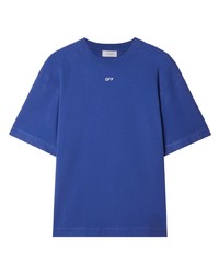 T-shirt à col rond bleu Off-White