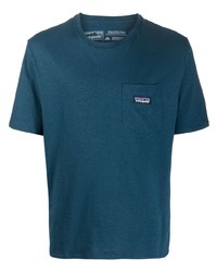 T-shirt à col rond bleu Patagonia