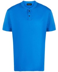 T-shirt à col rond bleu Roberto Collina