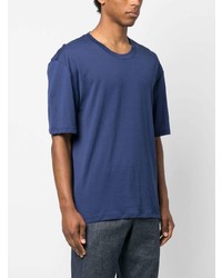 T-shirt à col rond bleu Laneus
