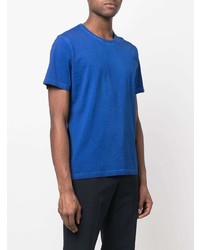 T-shirt à col rond bleu Mazzarelli