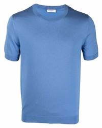 T-shirt à col rond bleu Sandro