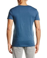 T-shirt à col rond bleu Selected