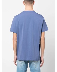 T-shirt à col rond bleu Corneliani