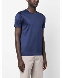 T-shirt à col rond bleu Corneliani