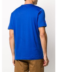 T-shirt à col rond bleu Kiton