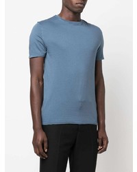 T-shirt à col rond bleu Fedeli