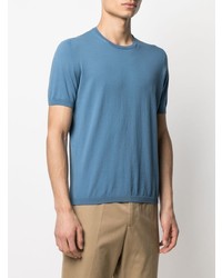 T-shirt à col rond bleu Tagliatore