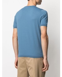 T-shirt à col rond bleu Tagliatore