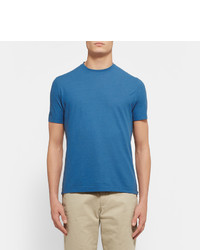 T-shirt à col rond bleu Incotex
