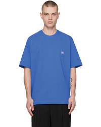 T-shirt à col rond bleu Solid Homme