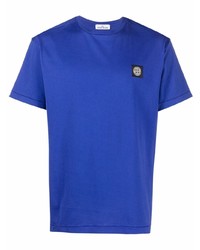 T-shirt à col rond bleu Stone Island