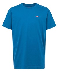 T-shirt à col rond bleu Supreme